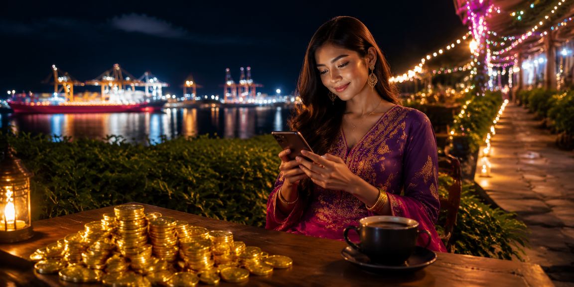 Pengguna Malaysia menyemak odds perlawanan sukan dari telefon pintar di wangkaya
